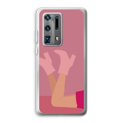 Pink boots: Huawei P40 Pro Plus Transparant Hoesje