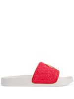 Giuseppe Zanotti claquettes Brett à paillettes - Rose