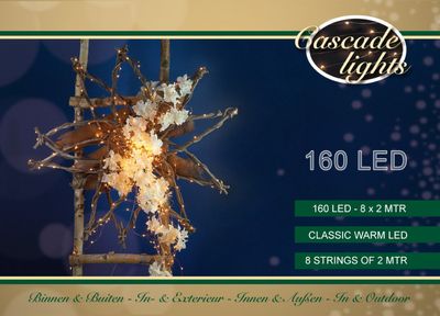 Cascade verlichting koperdraad 160l/8x2m led classic - Annas collection