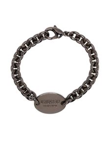 DSQUARED2 bracelet ID en chaîne à logo gravé - Noir