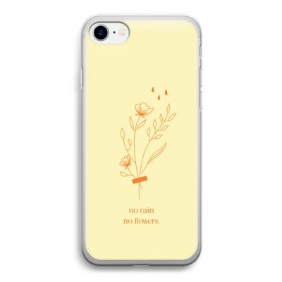 No rain no flowers: iPhone SE 2020 Transparant Hoesje