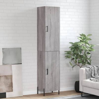 Hoge kast 34,5x34x180 cm bewerkt hout grijs sonoma eikenkleurig