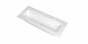 INK Reflekt polystone wastafel met 2 kraangaten 100 x 40 x 1,5 cm, mat wit