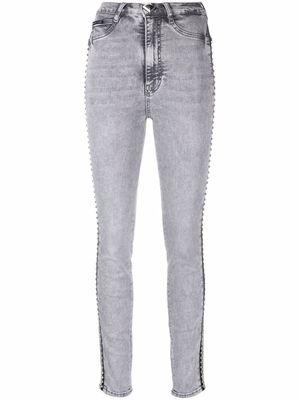 Philipp Plein legging strassé à taille haute - Gris