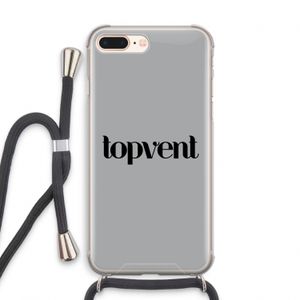 Topvent Grijs Zwart: iPhone 8 Plus Transparant Hoesje met koord