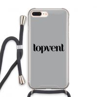 Topvent Grijs Zwart: iPhone 8 Plus Transparant Hoesje met koord