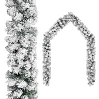VidaXL Kerstslinger met sneeuw 5 m pvc groen