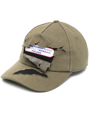 Diesel casquette effet-usé à patch logo - Vert