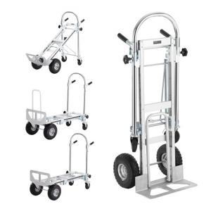 VEVOR 4-in-1 steekwagen opvouwbaar 363/454 kg laadvermogen transportwagen aluminiumlegering en koolstofstaal steekwagen ⇋ platformwagen voor laad- en transporttaken binnen en buiten