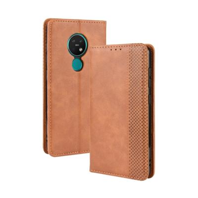 Voor Nokia 7 2/Nokia 6 2 magnetische Buckle retro Crazy Horse textuur horizontale Flip leergeval met houder & kaartsleuven & fotolijstjes (bruin)