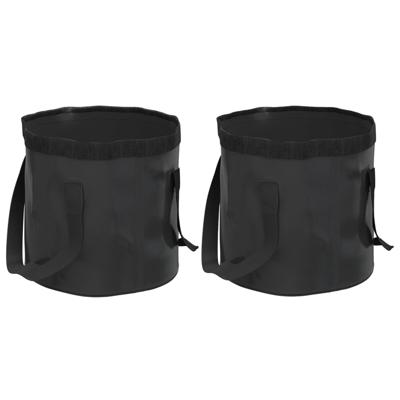 VidaXL Emmers 2 st inklapbaar 20 l pvc zwart