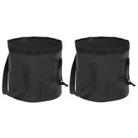 VidaXL Emmers 2 st inklapbaar 20 l pvc zwart