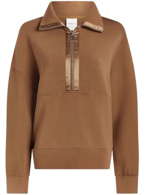 Varley Keller sweater met halve rits - Bruin