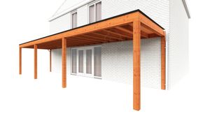 Tijdelijk 15% korting | Trendhout Aanbouwveranda Modena 1080x300 cm- Plat dak- Hout- Trendhout