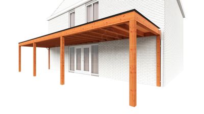 Trendhout Aanbouwveranda Modena 1080x300 cm- Plat dak- Hout- Trendhout