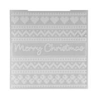 Nellie's Choice • 3d embossing folder achtergrond merry christmas 15x15cm