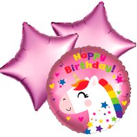 unicorn verjaardag ballontoefje - thumbnail