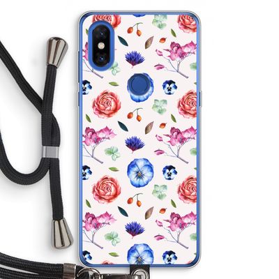 Bloemetjes: Xiaomi Mi Mix 3 Transparant Hoesje met koord