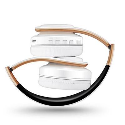 Koptelefoon Bluetooth headset oortelefoon draadloze koptelefoon stereo opvouwbare sport oortelefoon microfoon headset handsfree MP3-speler (witgoud)