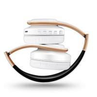 Koptelefoon Bluetooth headset oortelefoon draadloze koptelefoon stereo opvouwbare sport oortelefoon microfoon headset handsfree MP3-speler (witgoud)