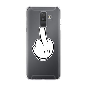 Middle finger black: Samsung Galaxy A6 Plus (2018) Transparant Hoesje