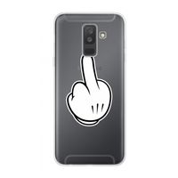 Middle finger black: Samsung Galaxy A6 Plus (2018) Transparant Hoesje