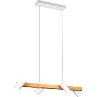 LED Hanglamp - Trion Milona - GU10 Fitting - 4-lichts - Rond - Mat Bruin/Wit - Aluminium
