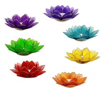 Lotus Sfeerlichten Chakra&apos;s met Goudrand