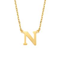 Minimalistische letter ketting - 14K GOUD - Goud - N