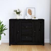 Dressoir 100x35x74 cm massief grenenhout zwart - thumbnail