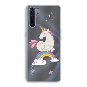 Regenboog eenhoorn: Oppo A91 Transparant Hoesje
