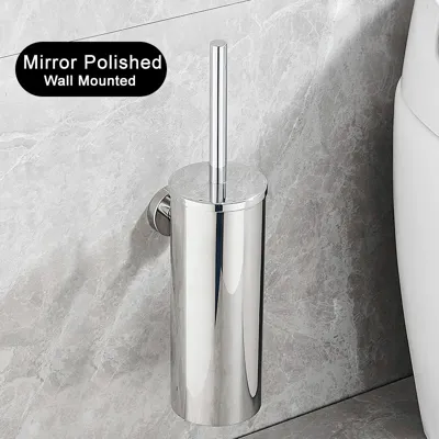 SteelClean Luxe Toiletborstel met Wandhouder - Zwart RVS Design