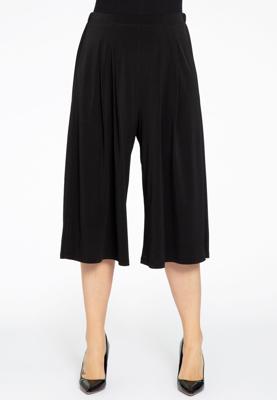 Yoek Culotte met plooien | Zwart | Maat 50/52