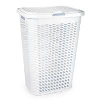 Wasmand Ventilation - met deksel - wit - kunststof - 51 liter - 43 x 35 x 61 cm