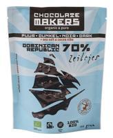 Chocolatemakers Zeiltjes puur 70% met cacaonibs & zeezout bio 100 Gram