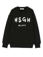 MSGM Kids sweat en coton à logo imprimé - Noir