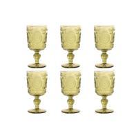 Set van bekers Home ESPRIT Groen Kristal 265 ml (6 Stuks)