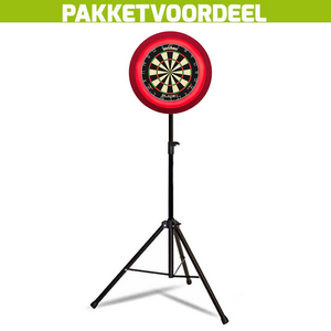 Winmau Blade 6 + Lena Dartbordverlichting Deluxe Rood + Dartstandaard