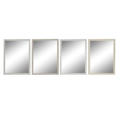 Wandspiegel DKD Home Decor Wit Beige Grijs 56 x 2 x 76 cm (4 Stuks)