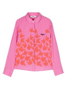 MSGM Kids chemise imprimée à rayures - Rose