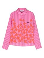 MSGM Kids chemise imprimée à rayures - Rose - thumbnail