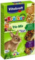 Trio Mix druif/noot-groente/biet-popcorn/honing-kracker dwergkonijn 3in1 - Vitakraft - thumbnail