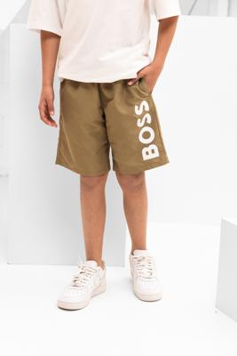 Hugo Boss Logo Zwembroek Kids Donkergroen - Maat 11/12 jaar - Kleur: Donkergroen | Soccerfanshop