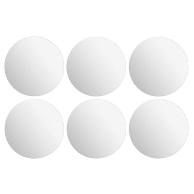 Plak spiegel tegels - 6x stuks - glas - zelfklevend - D39.9 cm - rond
