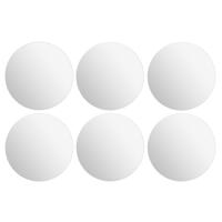 Plak spiegel tegels - 6x stuks - glas - zelfklevend - D39.9 cm - rond