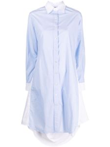 R13 robe-chemise nouée à manches longues - Bleu