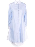 R13 robe-chemise nouée à manches longues - Bleu