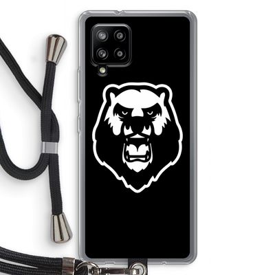 Angry Bear (black): Samsung Galaxy A42 5G Transparant Hoesje met koord