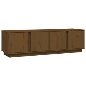 The Living Store Tv-kast Grenenhout - 140x40x40 cm - Honingbruin