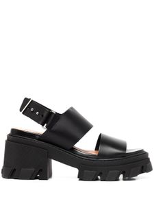 GANNI sandales Cleated en cuir - Noir